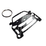 Carbon Fiber keychain for Kia Stinger (2018-2020) Inspired Keychain Lanyard  front view Glossy Twill