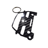 Carbon Fiber keychain for Ford Mustang 5.0 Fox Body GT Hatchback (1987-1993) Inspired Keychain Lanyard   front view Glossy Twill