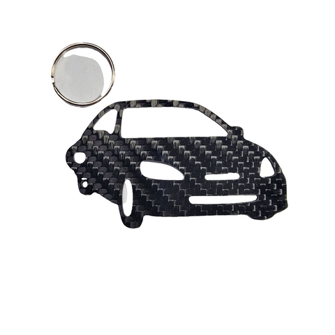 Carbon Fiber keychain for Honda Insight (1999-2006) Inspired Keychain Lanyard 3D FRONT view Glossy Twill