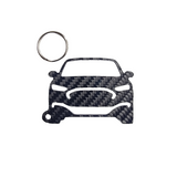 Carbon Fiber keychain for Ford Mustang Mach-E GT (2021-Present) Inspired Keychain Lanyard   front view Glossy Twill