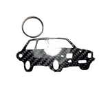 Carbon Fiber keychain for Yugo GV (1985-1992) Zastava Koral (One of the Worst Cars Ever Made) Inspired Keychain Lanyard 3D front view Glossy Twill