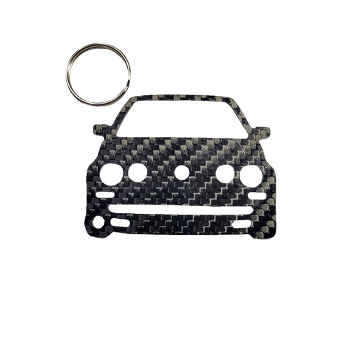Carbon Fiber keychain for Volkswagen Golf GTI MK2 (1984-1992) 2nd Generation Inspired Keychain Lanyard front view Glossy Twill