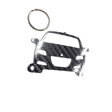 Carbon Fiber keychain for Honda CR-Z CRZ (2011-2016) Inspired Keychain Lanyard Front view Glossy Twill