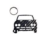 Carbon Fiber keychain for Mazda RX-2 (1970–1978)  Inspired Keychain Lanyard  front view Glossy Twill