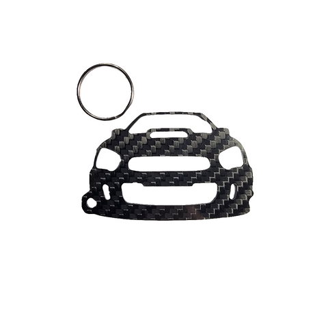 Carbon Fiber Keychain for Subaru WRX STi (2004-2005) bug eye Inspired Keychain Lanyard  front view Glossy Twill Version 2