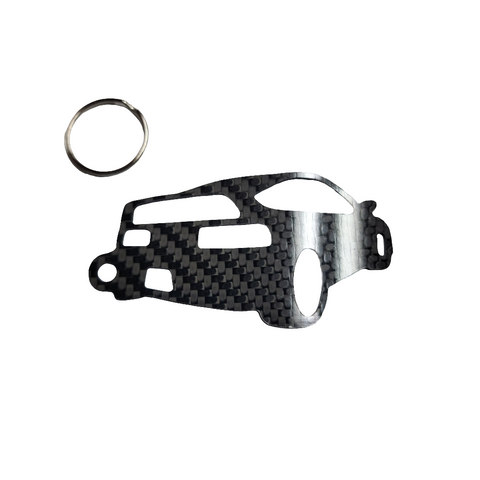 Carbon Fiber keychain for Honda Civic CRX (1988-1991) Inspired Keychain Lanyard 3d rear view Glossy Twill