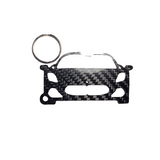 Carbon Fiber keychain for Maserati MC20 (2020-Present) Inspired Keychain Lanyard  front view Glossy Twill