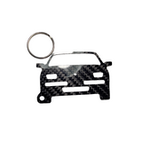 Carbon Fiber keychain for Porsche 924 (1976-1988) Inspired Keychain Lanyard  front view Glossy Twill