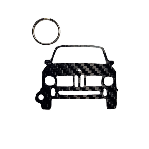 Carbon Fiber keychain for BMW 2002 Tii Ti (1974-1976) Inspired Keychain Lanyard gift front view Glossy Twill