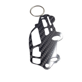 Carbon Fiber keychain for Toyota Land Cruiser (1998-2002) J100 3D  front view Glossy Twill