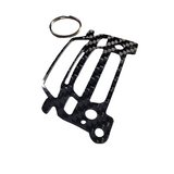 Carbon Fiber keychain for Shelby GT500 S197 II (2013-2014) Inspired Keychain Lanyard front view Glossy Twill fits Carroll Shelby Ford Mustang Cobra