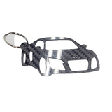 Carbon Fiber keychain for Audi R8 Type 42 Spyder (2006-2012) 1st Generation Inspired Keychain Lanyard 3d  front view Glossy Twill