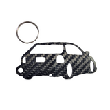 Carbon Fiber keychain for Honda Civic EK (1996-2000) Hatchback Inspired Keychain Lanyard 3D rear view Glossy Twill