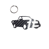 Carbon Fiber keychain for Ford F-150 SVT Lightening (1999-2004) 10th Generation from the 3d front view Glossy Twill