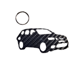 Carbon Fiber keychain for Jeep Grand Cherokee (WK2) SRT Trackhawk 4rd Generation Inspired Keychain Lanyard 3D front view Glossy Twill