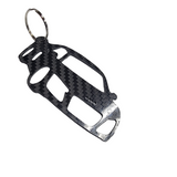 Carbon Fiber keychain for Audi R8 Type 42 Spyder (2006-2012) 1st Generation Inspired Keychain Lanyard 3d  front view Glossy Twill