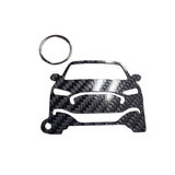 Carbon Fiber keychain for Ford Mustang Mach-E GT (2021-Present) Inspired Keychain Lanyard   front view Glossy Twill