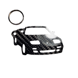 Carbon Fiber keychain for Lotus Elan M100 Roadster (1989-1995) Inspired Keychain Lanyard  3D front STANCE view Glossy Twill