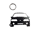 Carbon Fiber keychain for Ford Mustang 5.0 Fox Body GT Hatchback (1987-1993) Inspired Keychain Lanyard   front view Glossy Twill