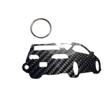 Carbon Fiber keychain for Acura RSX (2002-2006) Inspired Keychain Lanyard 3D Rear view Glossy Twill