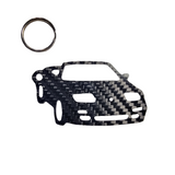 Carbon Fiber keychain for Lotus Elan M100 Roadster (1989-1995) Inspired Keychain Lanyard  3D front STANCE view Glossy Twill