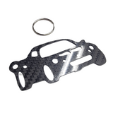 Carbon Fiber keychain for Lotus Elise Series 1 (1996-2001) Inspired Keychain Lanyard 3d  front view Glossy Twill (Copy) (Copy)