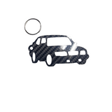 Carbon Fiber keychain for SAAB 900 (1978‐1998)  Inspired Keychain Lanyard 3d  front view Glossy Twill
