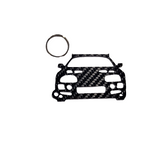 Carbon Fiberkeychain for Toyota Supra MK4 A80 (1993-1998) Twin Turbo Inspired Keychain Lanyard Fast & the Furious FRONT view Glossy Twill