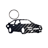 Carbon Fiber keychain for Toyota Levin AE86 (1985-1987) Inspired Keychain Lanyard 3D front view Glossy Twill