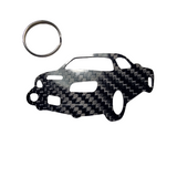Carbon Fiber keychain for Honda S2000 AP2 (S2K) (2003-2009) HARDTOP Inspired Keychain Lanyard  3d REAR view Glossy Twill
