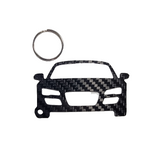 Carbon Fiber keychain for Audi R8 Type 42 Spyder (2006-2012) 1st Generation Inspired Keychain Lanyard  front view Glossy Twill