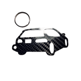 Carbon Fiber keychain for Honda Civic Si hatchback (1992-1995) Gen 5 Inspired Keychain Lanyard 3D rear view Glossy Twill
