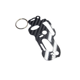Carbon Fiber keychain for Shelby 427 Cobra Roadster (1965-1967)  Caroll Shelby S1 Inspired Keychain Lanyard 3d  front view Glossy Twill