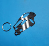 Carbon Fiber keychain for Honda Civic CRX (1988-1991) Inspired Keychain Lanyard 3d rear view Glossy Twill