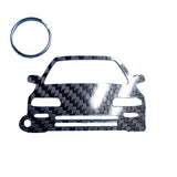 Carbon Fiber keychain for Honda Civic EF hatchback (1987-1991) Gen 4 Inspired Keychain Lanyard Front  view Glossy Twill