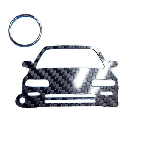 Carbon Fiber keychain for Honda Civic EF hatchback (1987-1991) Gen 4 Inspired Keychain Lanyard Front  view Glossy Twill