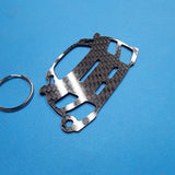 Carbon Fiber keychain for Ferarri F80 keychain  front view Glossy Twill