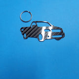 Carbon Fiber keychain for Ford F-150 SVT Lightening (1999-2004) 10th Generation from the 3d front view Glossy Twill