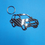 Carbon Fiber keychain for Toyota Land Cruiser (1998-2002) J100 3D  front view Glossy Twill