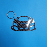 Carbon Fiber keychain for Ferarri F80 keychain  front view Glossy Twill