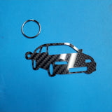 Carbon Fiber keychain for Honda Civic CRX (1988-1991) Inspired Keychain Lanyard 3d  front view Glossy Twill