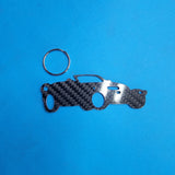 Carbon Fiber keychain for Chrysler Prowler (1997-2002) Plymouth hot rod Inspired Keychain Lanyard 3d front view Glossy Twill