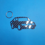 Carbon Fiber keychain for SAAB 900 (1978‐1998)  Inspired Keychain Lanyard 3d  front view Glossy Twill