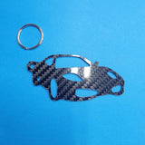 Carbon Fiber keychain for Ferarri Modena (1999-2004) keychain  3d front view Glossy Twill
