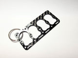 Keychain  Miniature of a Head Gasket for Willys L-134 CARBON FIBER Glossy Twill