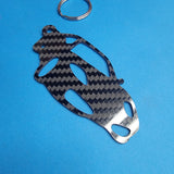 Carbon Fiber keychain for Ferarri Modena (1999-2004) keychain  3d front view Glossy Twill