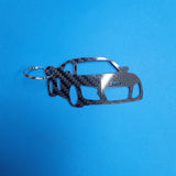 Carbon Fiber keychain for Audi R8 Type 42 Spyder (2006-2012) 1st Generation Inspired Keychain Lanyard 3d  front view Glossy Twill