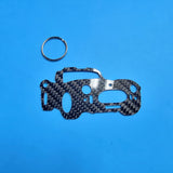 Carbon Fiber keychain for Shelby 427 Cobra Roadster (1965-1967)  Caroll Shelby S1 Inspired Keychain Lanyard 3d  front view Glossy Twill