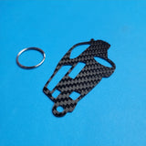 Carbon Fiber keychain for Honda Civic CRX (1988-1991) Inspired Keychain Lanyard 3d rear view Glossy Twill