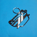 Carbon Fiber keychain for Honda Civic CRX (1988-1991) Inspired Keychain Lanyard  front view Glossy Twill